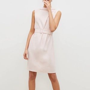 MM Lafleur Joslyn Dress Peony Sable Crepe Blush Pink Cowl Draped Shift R7
